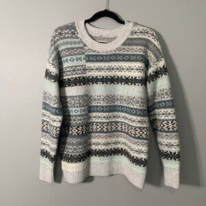 LOFT‎ fair isle thick cozy warm pullover long sleeve crewneck sweater